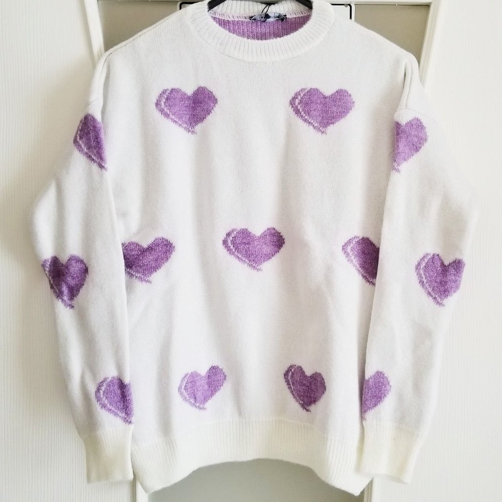 Purple Heart Sweater Jumper